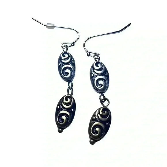 Premier Designs "Carried Away” Earrings Gold Silver Dangle Fish Hooks - Picture 1 of 3